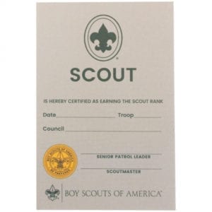 Whittling Chip Pocket Certificate - BSA CAC Scout Shop